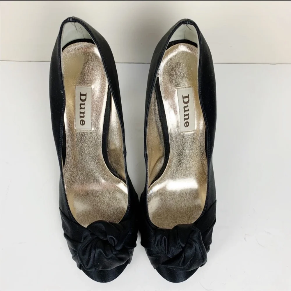 Dune Black Satin Dress Heels 6.5 C29 g3 - Picture 3 of 8